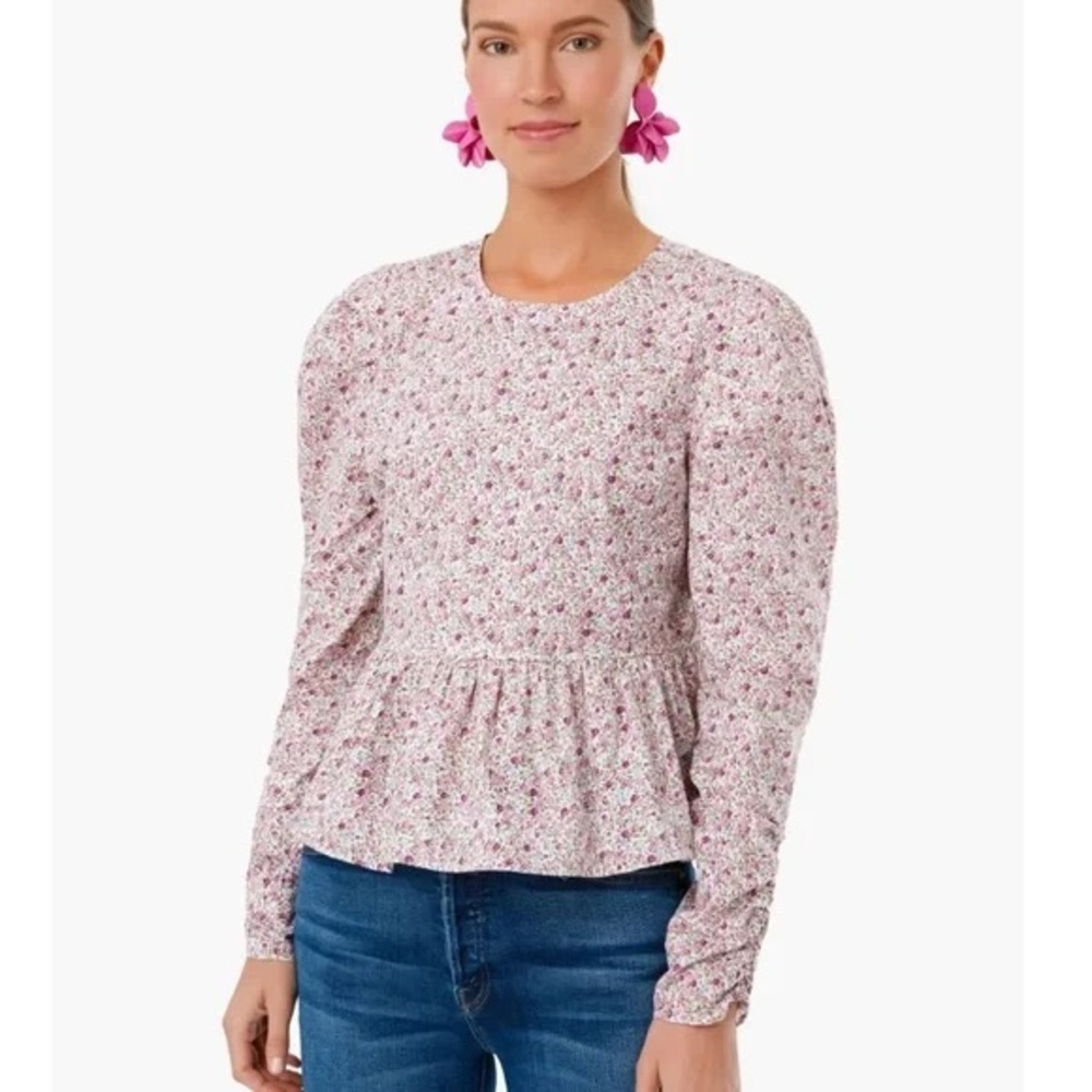 tuckernuck hyacinth house mia floral long sleeve peplum blouse